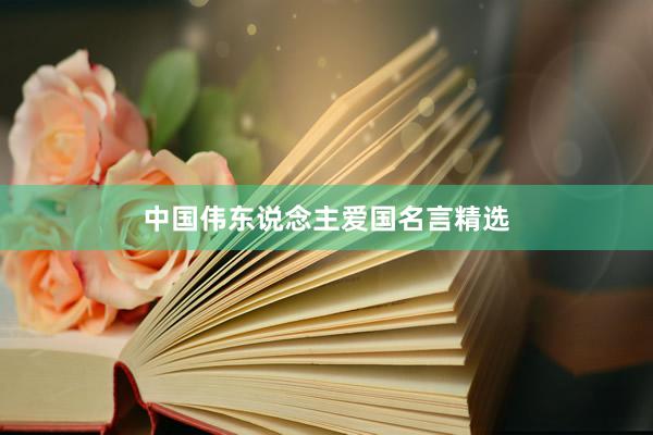 中国伟东说念主爱国名言精选