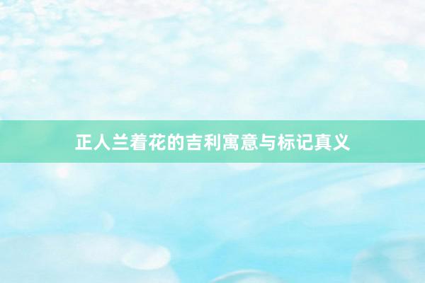 正人兰着花的吉利寓意与标记真义