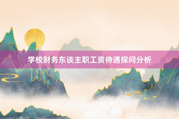 学校财务东谈主职工资待遇探问分析
